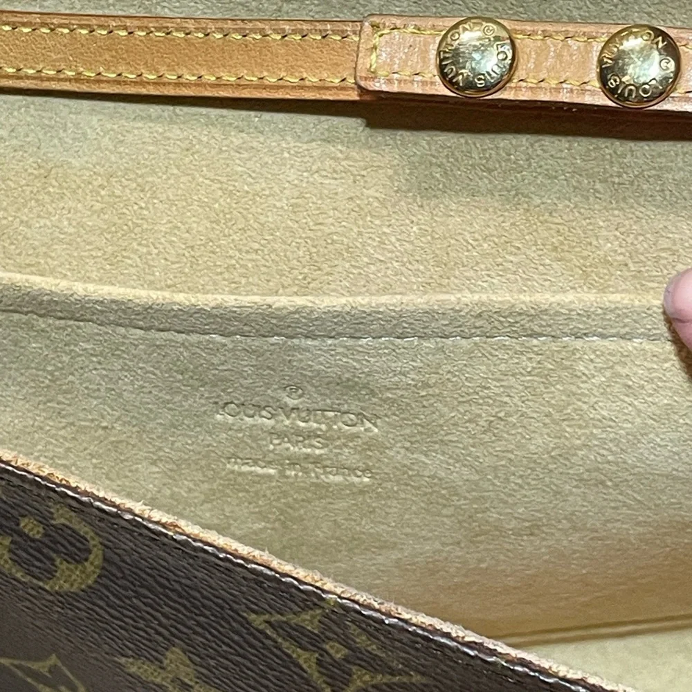 Louis Vuitton Monogram Crossbody in Brown and Tan Leather Trim